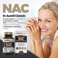 Epsilon Life NAC N Acetil Cistein Vegan, 90 kapsul