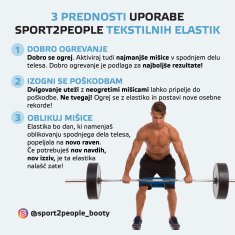 Sport2People Booty Hip Bands – Tekstilne elastike za zadnjico, noge in boke, svetlo modra