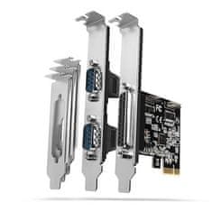 AXAGON PCEA-PSN, PCIe krmilnik - 1x vzporedna (LPT) + 2x zaporedna vrata (RS232) 250 kb/s, vključno z. LP