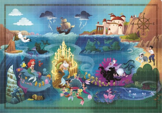 Clementoni Puzzle Disney Mala morska deklica Zemljevid 1000 kosov