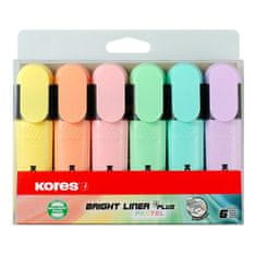 Kores Bright liner plus - pastelni 6 barv