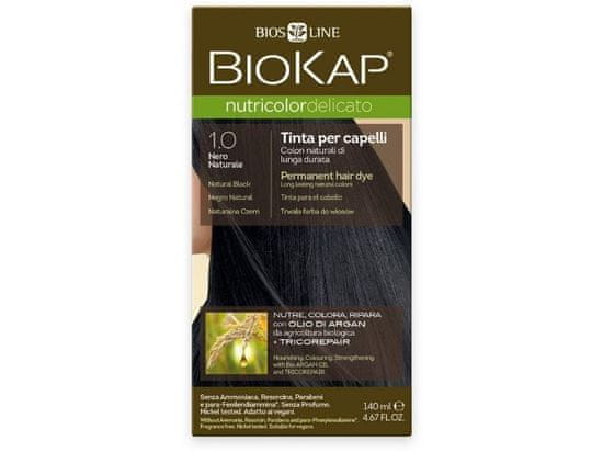 BioKap Nutricolor Delicato - Barva za lase 1.00 Black Natural 140 ml