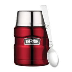 Thermos Style Termos za hrano z zložljivo žlico in skodelico - rdeč 470 ml