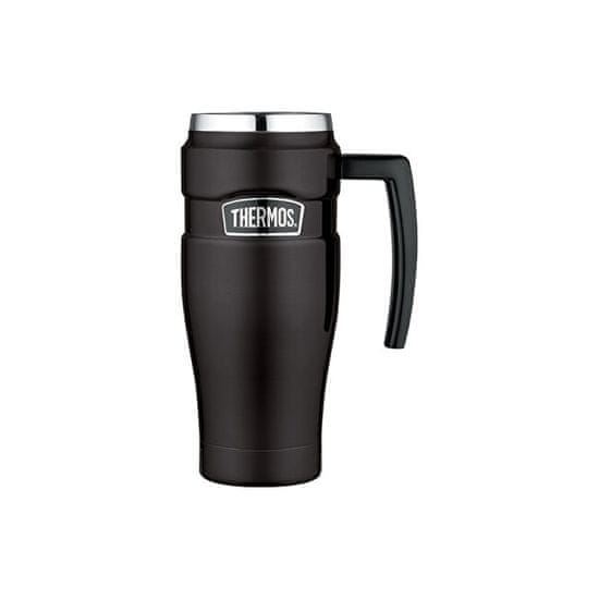 Thermos Style Nepremočljiv termo vrč z ročajem - mat črn 470 ml