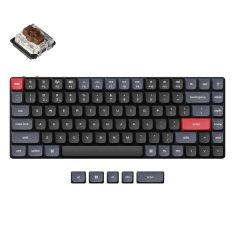 Keychron K3 Pro QMK/VIA brezžična mehanska tipkovnica z belo osvetlitvijo in rjavim stikalom (črna)