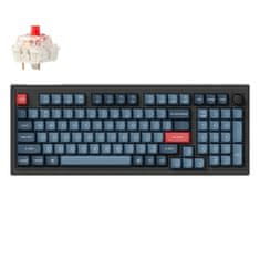 Keychron V5 Max QMK/VIA RGB gumbi z rdečim stikalom Brezžična mehanska tipkovnica (črna)