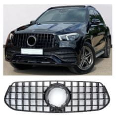 Mstyling Športna maska Mercedes Benz razred GLE V167 19- z AMG line opremo GT PANAMERICANA Črna sijaj / z kamero ali brez