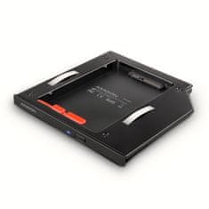 AXAGON RSS-CD09 ODD, Obroba reže za optični pogon za 2,5" SSD/HDD, LED, 9,5 mm, aluminij