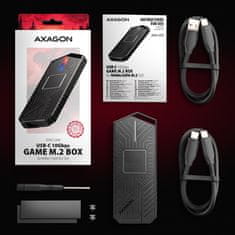 AXAGON EEM2-GAM, USB-C 10Gb/s - NVMe in SATA SSD GAME M.2 škatla, brez vijakov