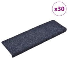 shumee vidaXL Samolepilne podloge za stopnice 30 kosov modra 65x21x4 cm