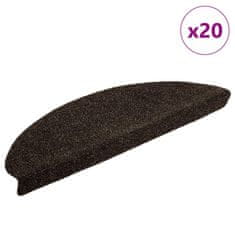 shumee vidaXL Samolepilne preproge za stopnice 20 kosov temno rjava 65x21x4cm