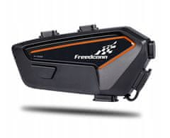 FreedConn FreenConn F1 V2 EU motociklistični interkom, Bluetooth 5.2, IP65, FM radio, 48h pogovora, črn/oranžen, 2 mikrofona