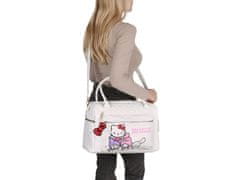 HELLO KITTY Hello Kitty Bela potovalna torba, potovalna torba, vikend torba, z zadrgo 38x26x16 cm 