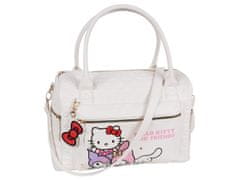 HELLO KITTY Hello Kitty Bela potovalna torba, potovalna torba, vikend torba, z zadrgo 38x26x16 cm 