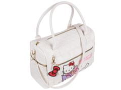 HELLO KITTY Hello Kitty Bela potovalna torba, potovalna torba, vikend torba, z zadrgo 38x26x16 cm 