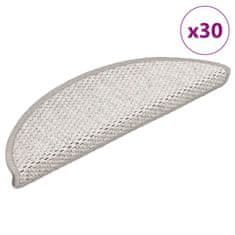 shumee vidaXL Samolepilne preproge za stopnice Sisal-Look 30 kosov Platina