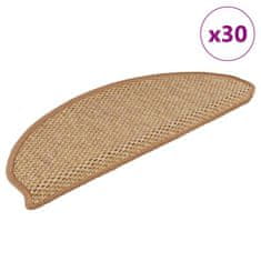 shumee vidaXL Samolepilne preproge za stopnice Sisal-Look 30 kosov sisal