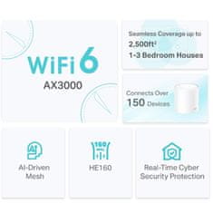 TP-Link Deco X50 AX3000 WiFi 6 Mesh 1-pack usmerjevalnik / dostopna točka-AP