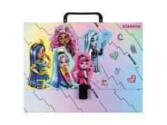 STARPAK Monster High mapa z ročajem, otroška mapa, toga A4 9,5 cm 