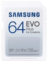 Samsung EVO Plus spominska kartica, SDXC, 64GB, U1, V10, UHS-I