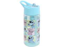 Disney Disney Lilo in Stitch Plastična steklenica s slamico, steklenica za vodo, prozorna 420ml