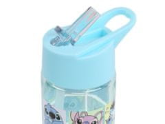 Disney Disney Lilo in Stitch Plastična steklenica s slamico, steklenica za vodo, prozorna 420ml