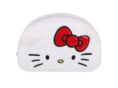 HELLO KITTY Hello Kitty Bela potovalna kozmetična torbica, plišasta, prostorna 22x15x7cm 