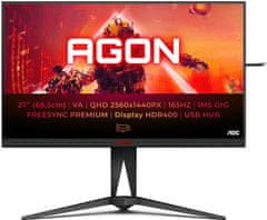 AOC AGON 5 AG275QXN gaming monitor, 68,6 cm(27), QHD, VA, 165 Hz, 1 ms (AG275QXN/EU)