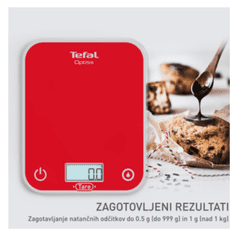 Tefal Optiss digitalna kuhinjska tehtnica, Raspberry (BC50U3V0)