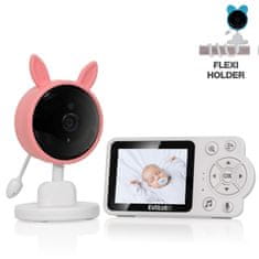 Evolveo Baby Monitor N3, otroški video monitor, roza