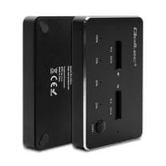 Qoltec Qoltec Drive docking station 2x SSD M.2 SATA | NGFF | USB Type C