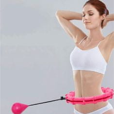 SOLFIT® Hula hop za vadbo, Hulahop obroč z utežmi, Vrtenje uteži, Prilagodljiva velikost pasu (Roza) | SPINSLIM