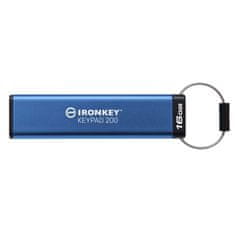 Kingston IronKey Keypad 200 16GB USB3.2 Gen1 Type-A FIPS 140 & XTS-AES (IKKP200/16GB) USB ključ