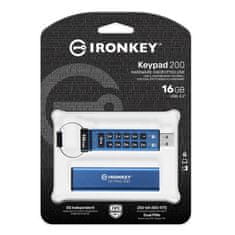 Kingston IronKey Keypad 200 16GB USB3.2 Gen1 Type-A FIPS 140 & XTS-AES (IKKP200/16GB) USB ključ