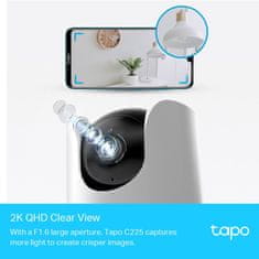 TP-Link Tapo C225 2K 360° WiFi bela notranja nadzorna kamera