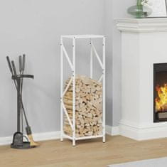 shumee vidaXL Stojalo za drva White 34x25x100 cm Hladno valjano jeklo