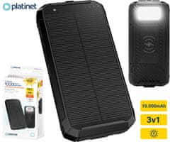 Platinet Solar Powerbank brezžični polnilec, 10.000 mAh, 1xUSB-C, LED luč (PMPB10SPW15)