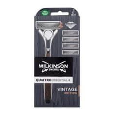 Wilkinson Sword Quattro Essential 4 Vintage Edition Set brivnik 1 kos + nadomestne britvice 4 kos za moške