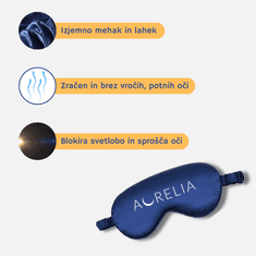 AureliaDream Satenasta spalna maska za oči, mehka, lahka preveza za oči z elastičnim trakom za nočno spanje, potovanja in dremeže, hiperalergena, vrečka za shranjevanje, SleepMask