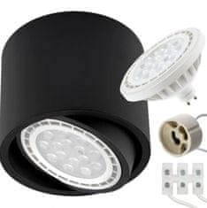 master LED Stropna svetilka za LED 1xGU10/AR111 pregibna črna IP20