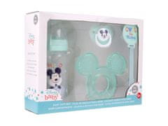 Stor DISNEY BABY darilni set 4 kosov MICKEY MOUSE (steklenička, grizalo, dude in držalo), 13008