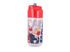 Stor Plastična steklenica z izvlečno slamico AVENGERS, Transparent Tritan, 430ml, 57736