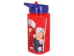 Stor Plastična kvadratna steklenica z izvlečno slamico AVENGERS, Tritan 530ml, 57714