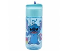 Stor Plastenka z izvlečno slamico Lilo &amp; Stitch, prozorna, Tritan, 430ml, 75036