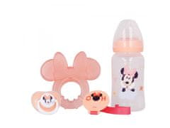 Stor DISNEY BABY darilni set 4 kosov MINNIE MOUSE (steklenička, grizalo, dude in držalo), 13108