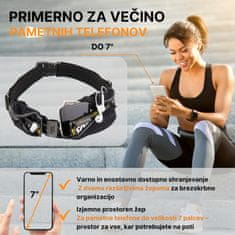 Sport2People Running Belt – Vodoodporna tekaška torbica za telefon in dodatke , črna