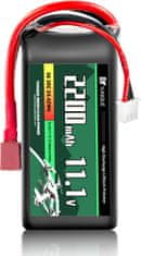 YUNIQUE GREEN-CLEAN Lipo baterija 3 celice 11.1V 2200mAh 35C s priključkom T-PLUG, silikonskim kablom in mehko lupino - velikost 75X33X25 mm, teža 140g - visoka moč za RC modele