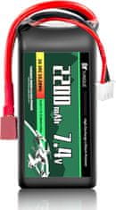 YUNIQUE GREEN-CLEAN Lipo baterija 2 celici 7.4V 2200mAh 35C s priključkom T-PLUG, silikonskim kablom in mehko lupino - velikost 73X34X19 mm, teža 110g - visoka moč za RC modele