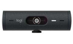 Logitech Webcam BRIO 500, Full HD, 4x zoom, RightLight 4 s HDR, grafitna, USB-C