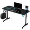 Ultradesk Gaming miza FRAG - BLUE V3, 140x60 cm, 76 cm, z XXL podlogo za miško, 4x USB, z ultradesk BEAM, držalo za pijačo in slušalke